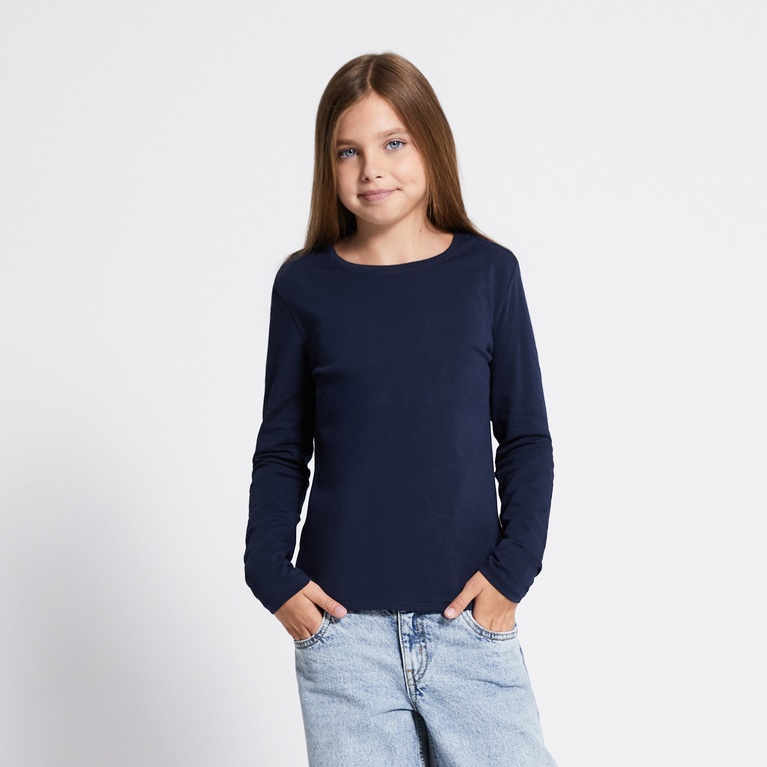 Basic long sleeve top "Fredrika star" Navy